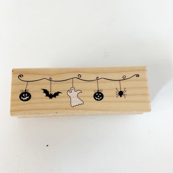 Halloween Rubber Stamp Lot Mummy Happy Haunting Witch Shoes Jack Set of 6 - Picture 5 of 8